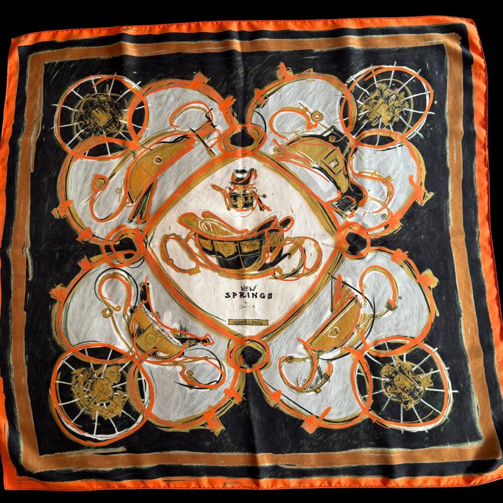 SOLD - Hermes Scarf Silk Carre 90 New Springs by DIMITRI RYBALTCHENKO 2009